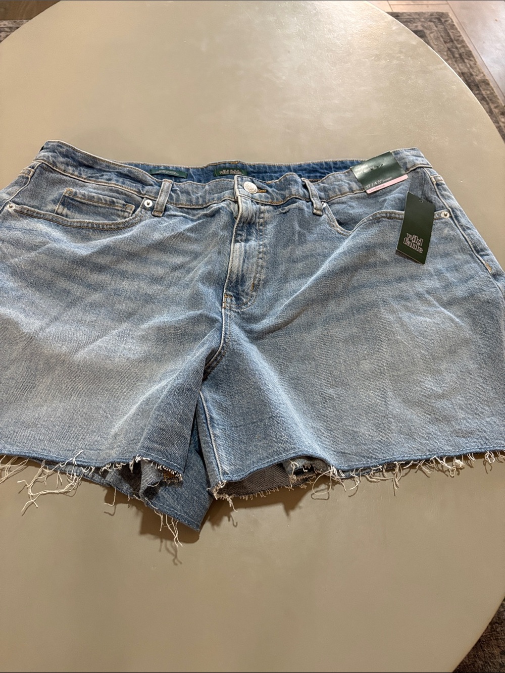 wild fable Light Blue Raw-Hem Denim Shorts
